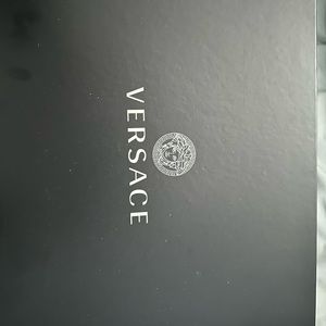 Black medusa Versace combat boots